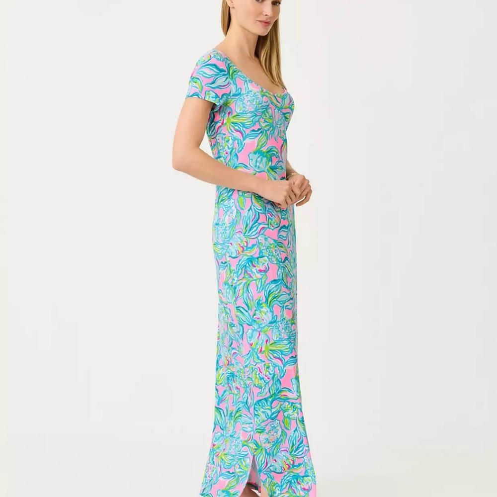 NWT Lilly Pulitzer WYNNE MAXI 👗“Pelican Pink Off The Scales” MSRP $178 NWT sz LG